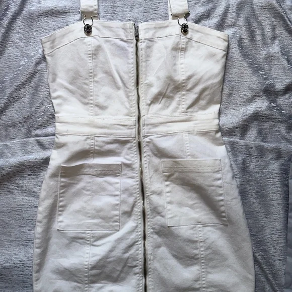 White denim fitted dress - Picture 1 of 3